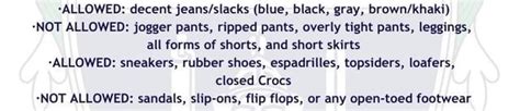 ustet dress code